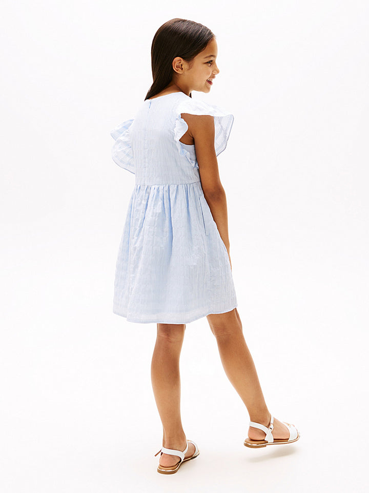 TOMMY HILFIGER NIÑA VESTIDO TEXTURED COTTON BREEZY BLUE