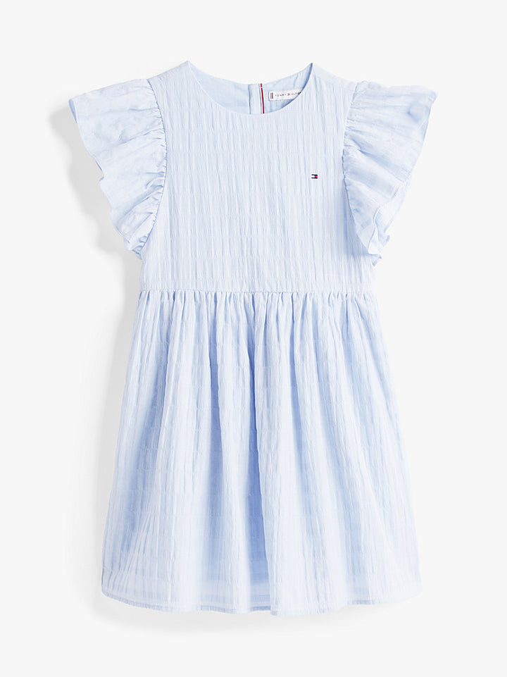 TOMMY HILFIGER NIÑA VESTIDO TEXTURED COTTON BREEZY BLUE