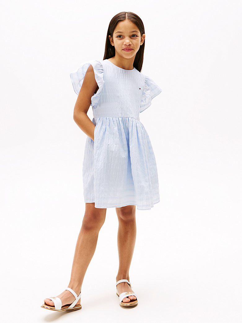 TOMMY HILFIGER NIÑA VESTIDO TEXTURED COTTON BREEZY BLUE