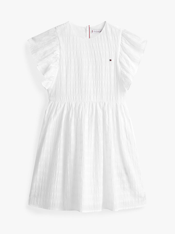 TOMMY HILFIGER NIÑA VESTIDO TEXTURED COTTON WHITE
