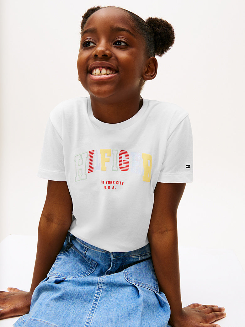 TOMMY HILFIGER NIÑA TSHIRT VARSITY WHITE