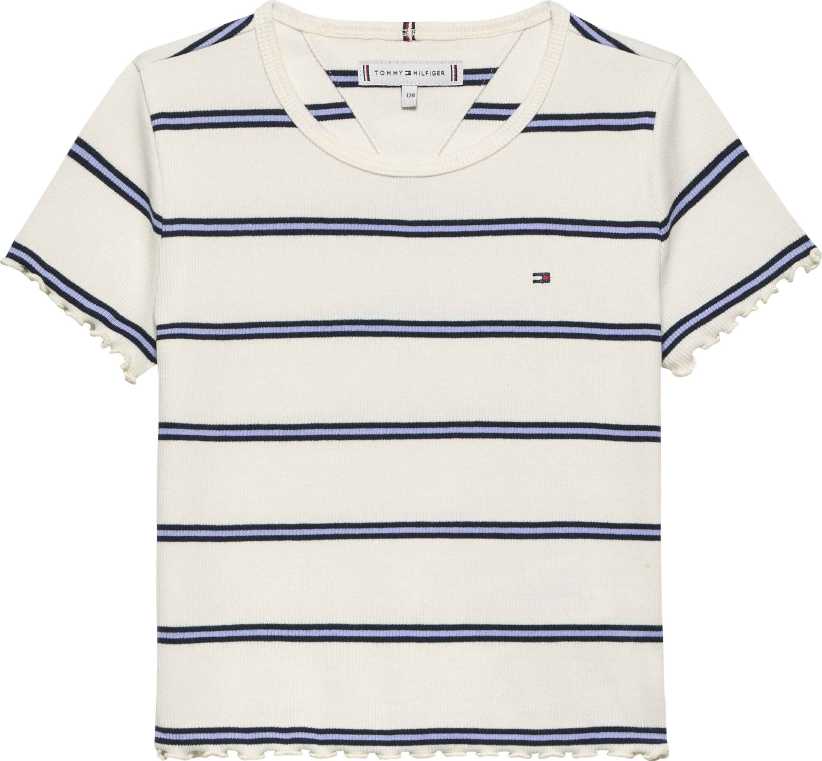 Tommy Hilfiger Tshirt Essential Rib M/C Ivory Silk Stripes para Niña