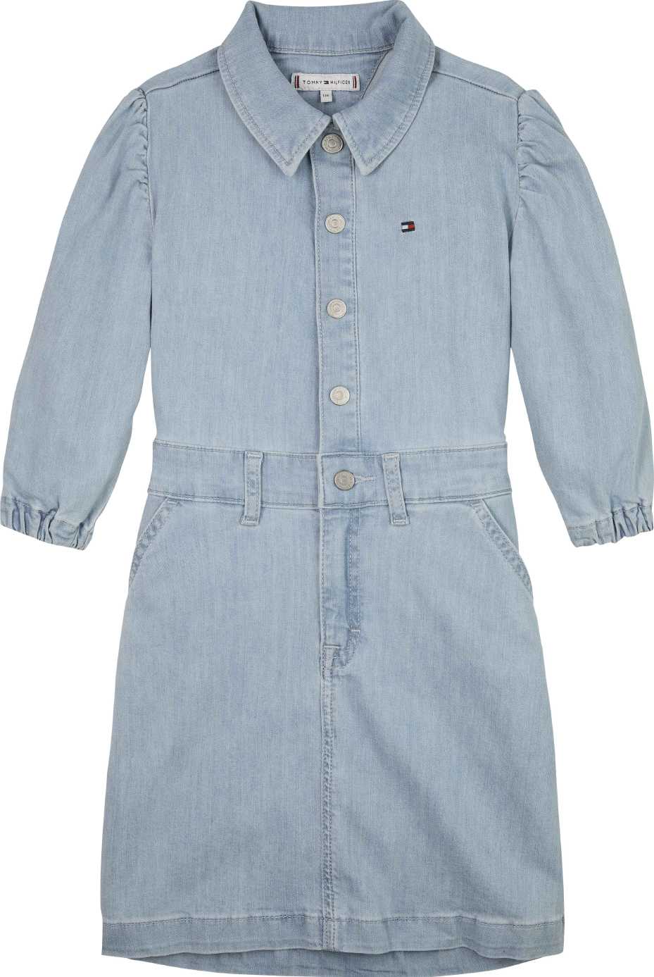 Tommy Hilfiger Vestido Denim Puff Sleeve para Niña
