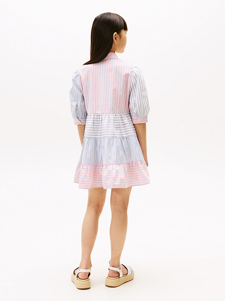 TOMMY HILFIGER NIÑA VESTIDO MIX STRIPE LIGHT PINK MULTI STRIPES