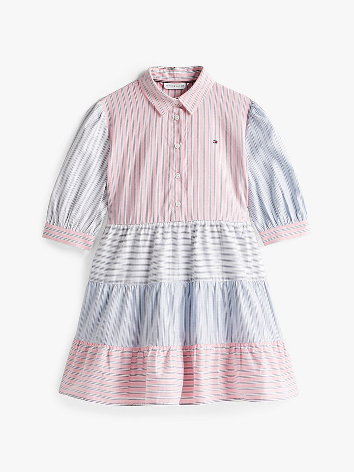 TOMMY HILFIGER NIÑA VESTIDO MIX STRIPE LIGHT PINK MULTI STRIPES