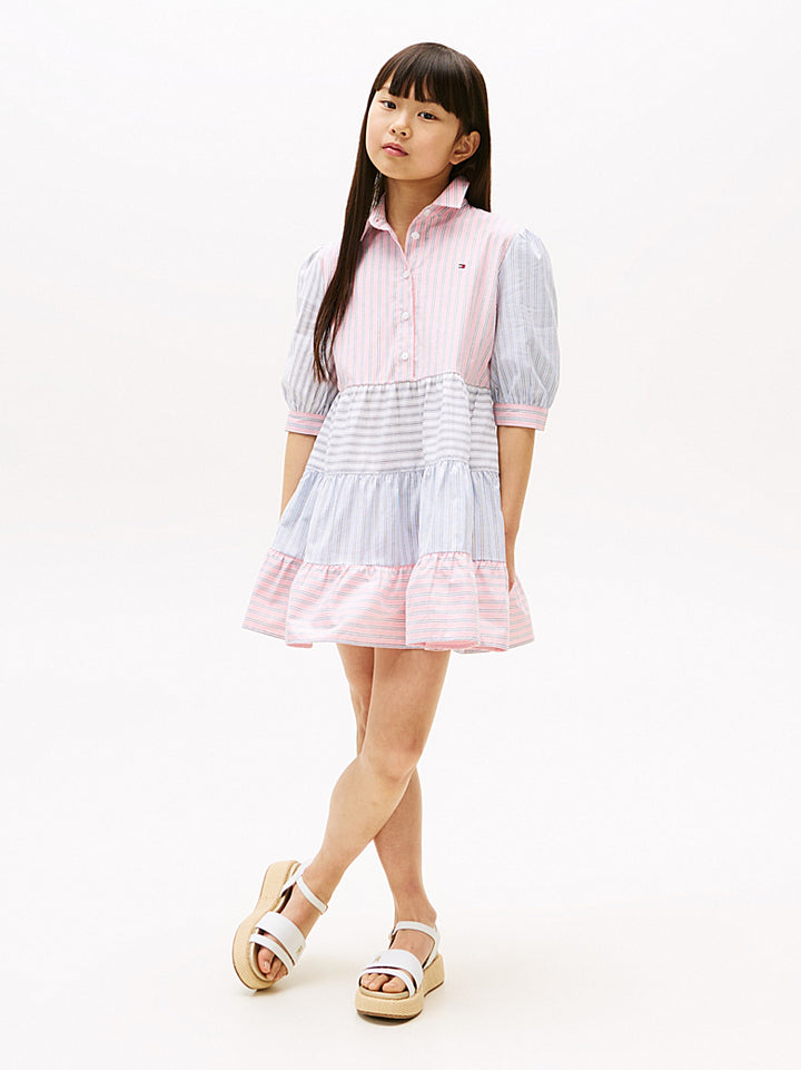 TOMMY HILFIGER NIÑA VESTIDO MIX STRIPE LIGHT PINK MULTI STRIPES