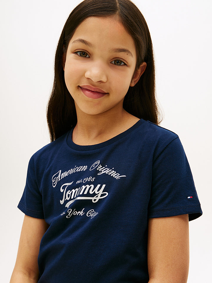 TOMMY HILFIGER NIÑA TSHIRT SCRIPT DARK NIGHT NAVY