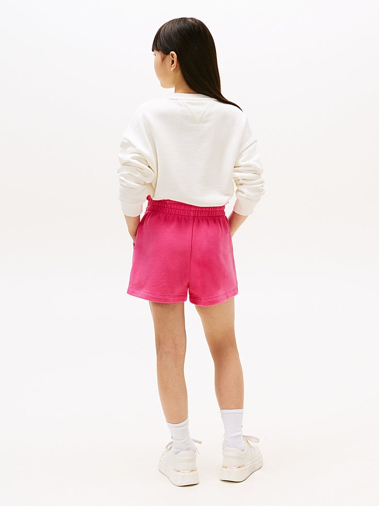 TOMMY HILFIGER NIÑA SHORT TONAL FLAG SWEAT JEWEL PINK