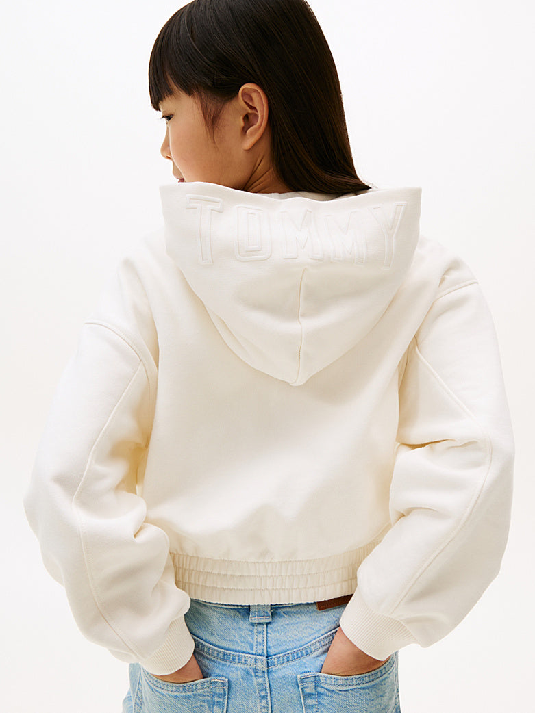 TOMMY HILFIGER NIÑA ABRIGO PUFF PRINT ZIP THRU HOOD IVORY SILK