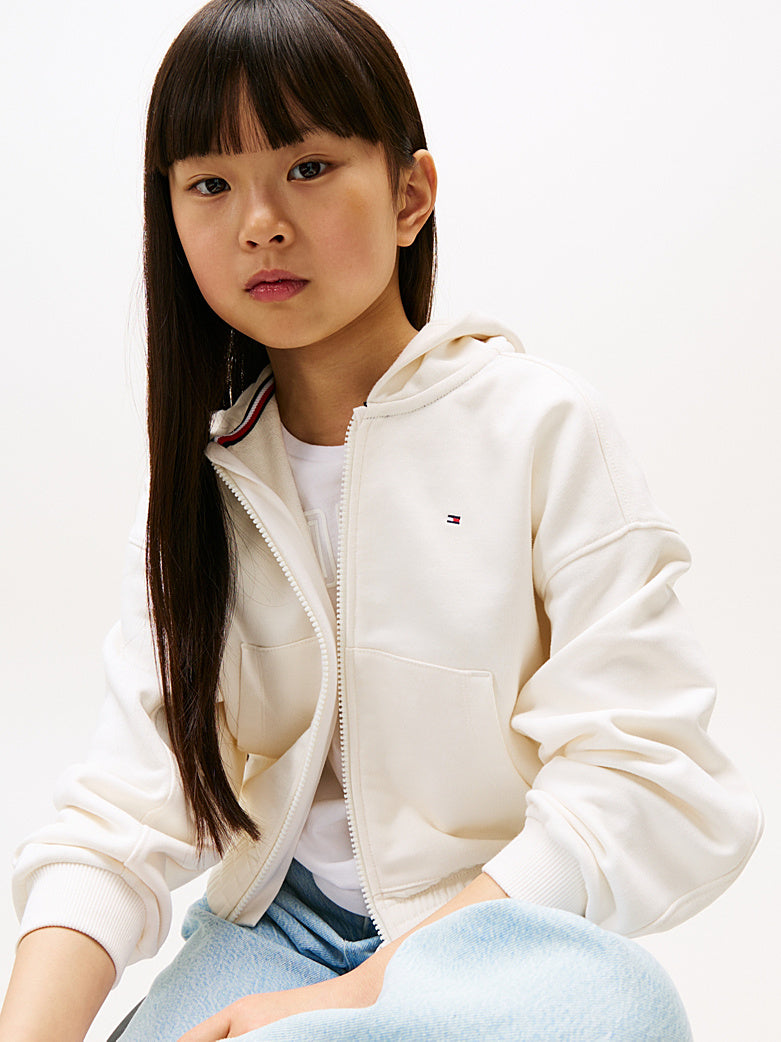 TOMMY HILFIGER NIÑA ABRIGO PUFF PRINT ZIP THRU HOOD IVORY SILK