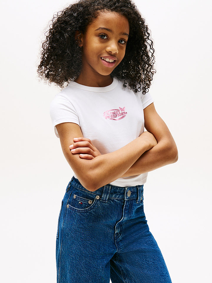 TOMMY HILFIGER NIÑA TSHIRT BUTTERFLY GRAPHIC WHITE