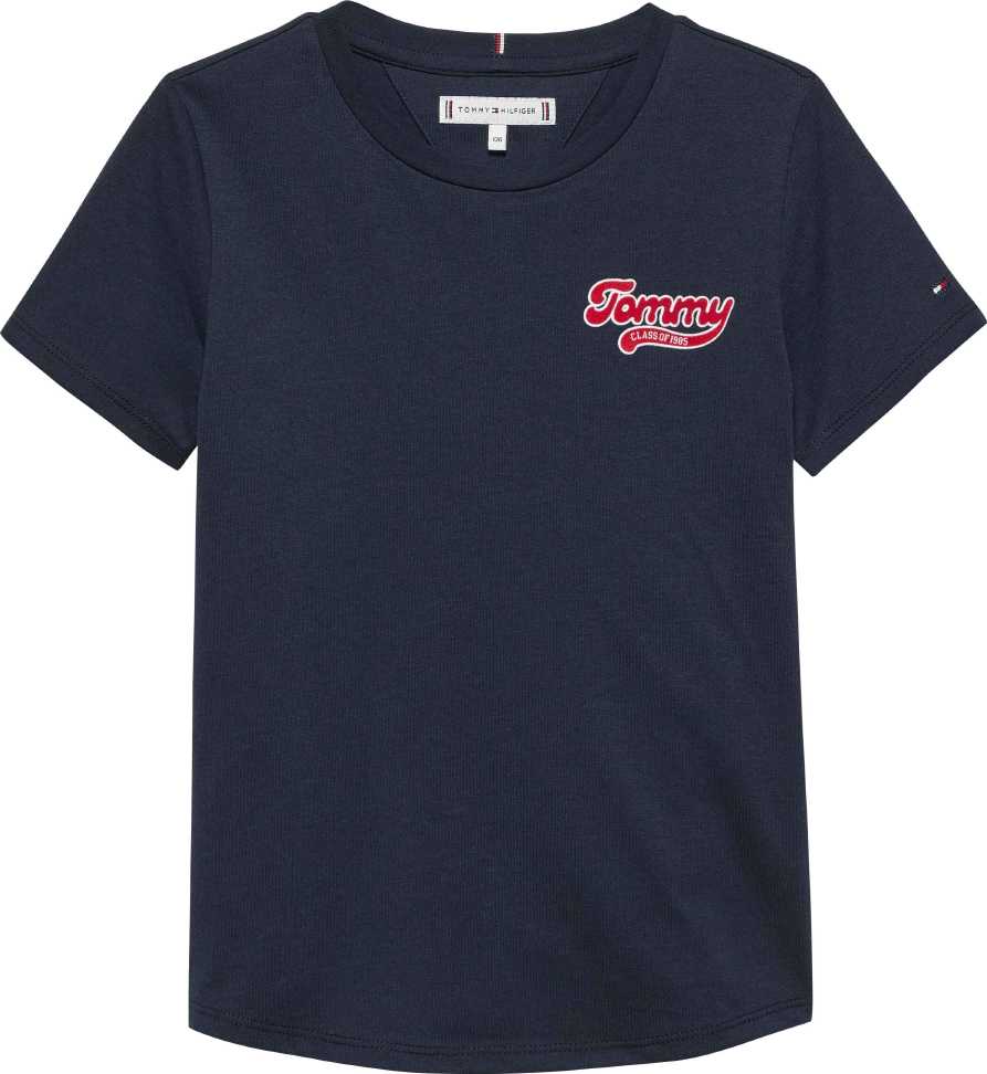Tommy Hilfiger Tshirt Graphic Flock M/C Dark Night Navy para Niña