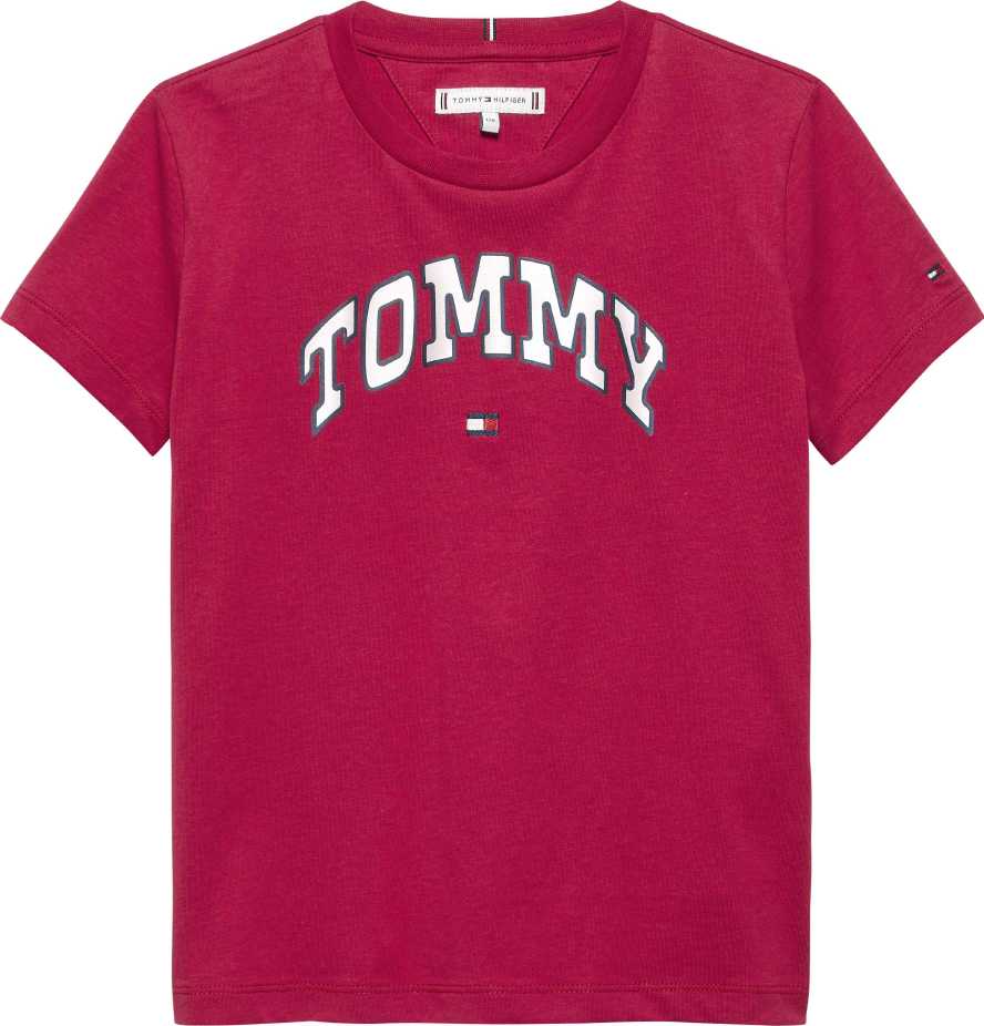 Tommy Hilfiger Tshirt Varsity Sateen M/C Ruby Rhubarb para Niña