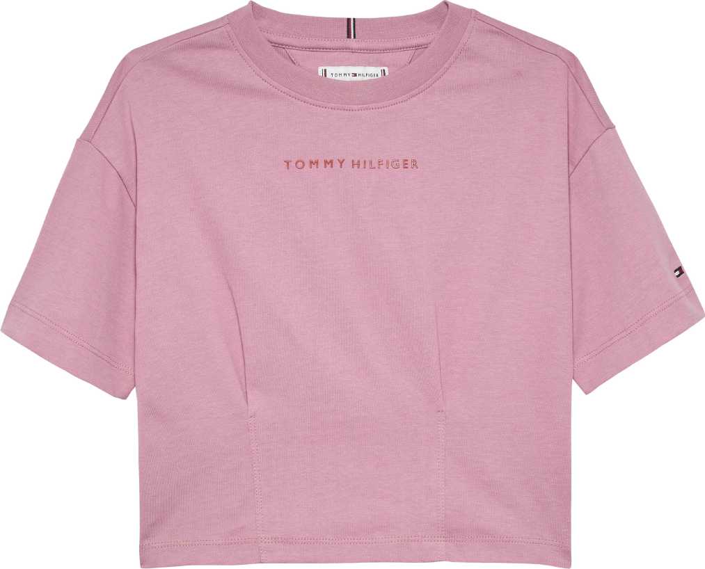 Tommy Hilfiger Tshirt Mini Logo Shiny Rubber M/C Mystic Pink para Niña