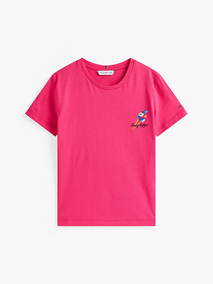 TOMMY HILFIGER NIÑA TSHIRT SEASONAL GRAPHIC JEWEL PINK