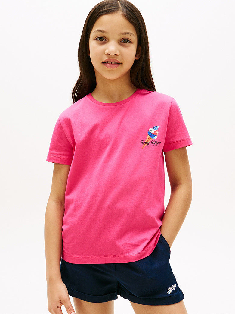 TOMMY HILFIGER NIÑA TSHIRT SEASONAL GRAPHIC JEWEL PINK