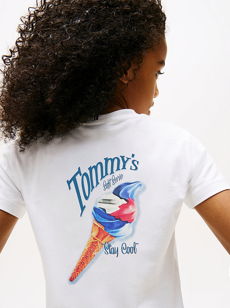 TOMMY HILFIGER NIÑA TSHIRT SEASONAL GRAPHIC WHITE