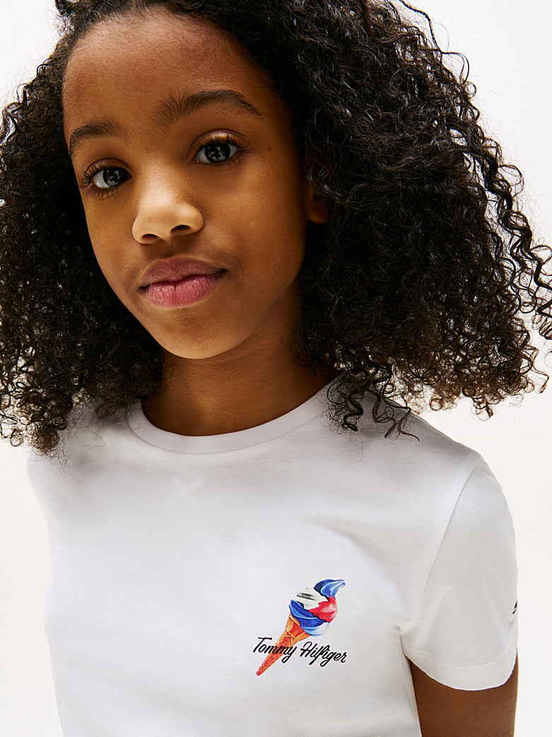 TOMMY HILFIGER NIÑA TSHIRT SEASONAL GRAPHIC WHITE