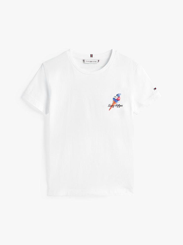 TOMMY HILFIGER NIÑA TSHIRT SEASONAL GRAPHIC WHITE