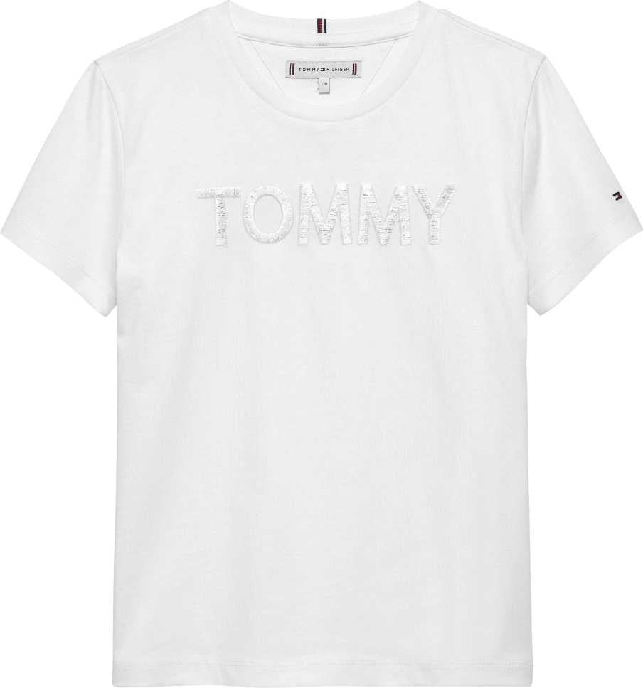 Tommy Hilfiger Tshirt Sequins M/C White para Niña