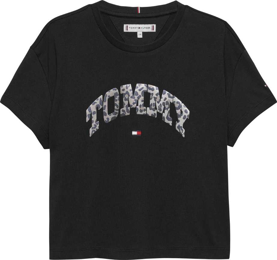 Tommy Hilfiger Tshirt Varsity Sateen Graphic M/C Black para Niña