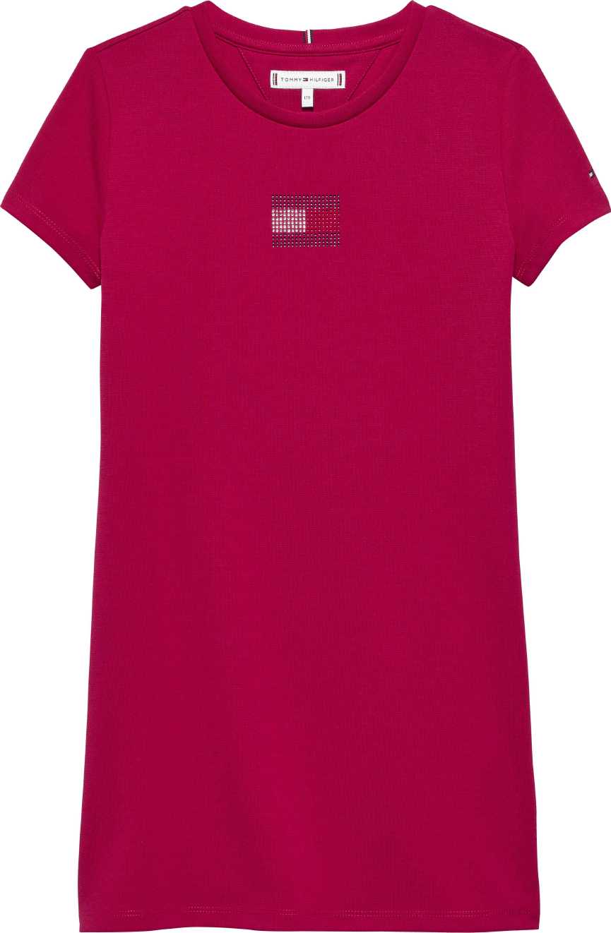 Tommy Hilfiger Vestido Straight Punto M/C Ruby Rhubarb para Niña