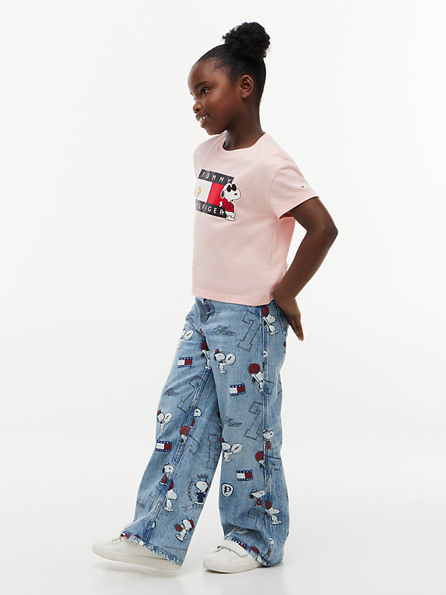 TOMMY HILFIGER TSHIRT SNOOPY FLAG WHIMSY PINK
