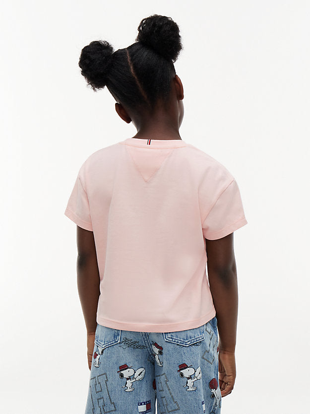 TOMMY HILFIGER TSHIRT SNOOPY FLAG WHIMSY PINK