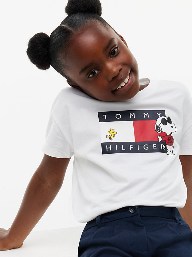 TOMMY HILFIGER TSHIRT SNOOPY FLAG WHITE