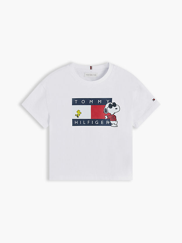 TOMMY HILFIGER TSHIRT SNOOPY FLAG WHITE