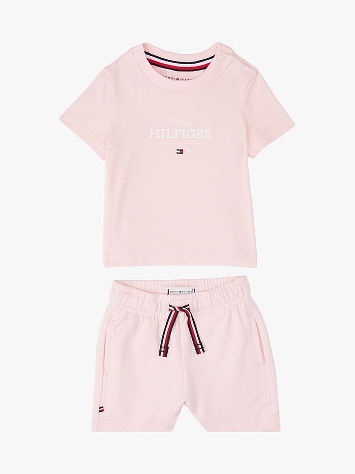 TOMMY HILFIGER BEBE NIÑA CONJ DE SHORT MONOTYPE SET PRECIOUS PINK 2PK