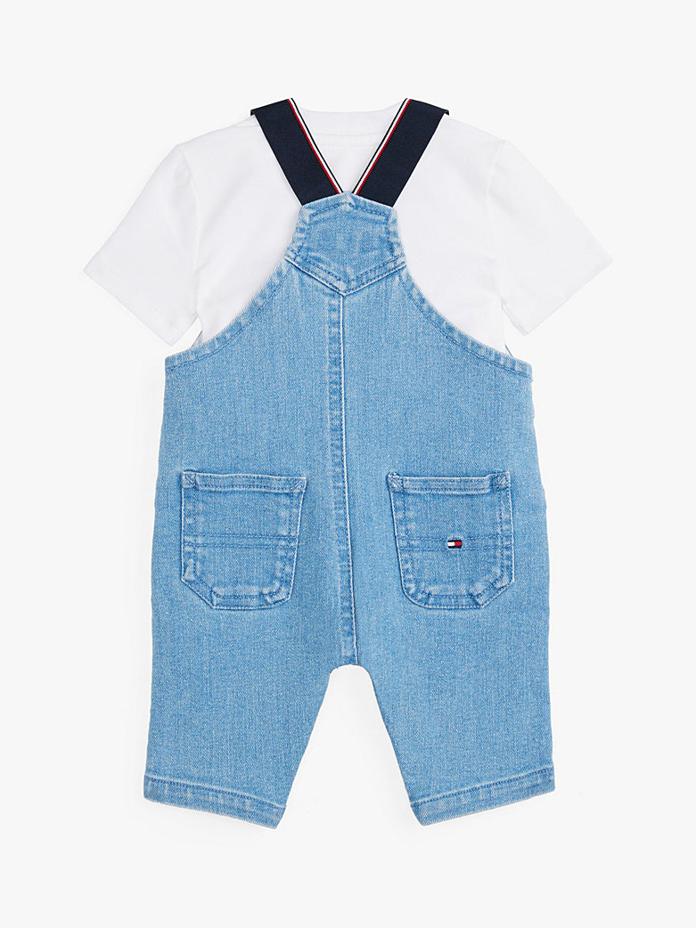 TOMMY HILFIGER BEBE NIÑO CONJ DE OVEROL DENIM 2PK