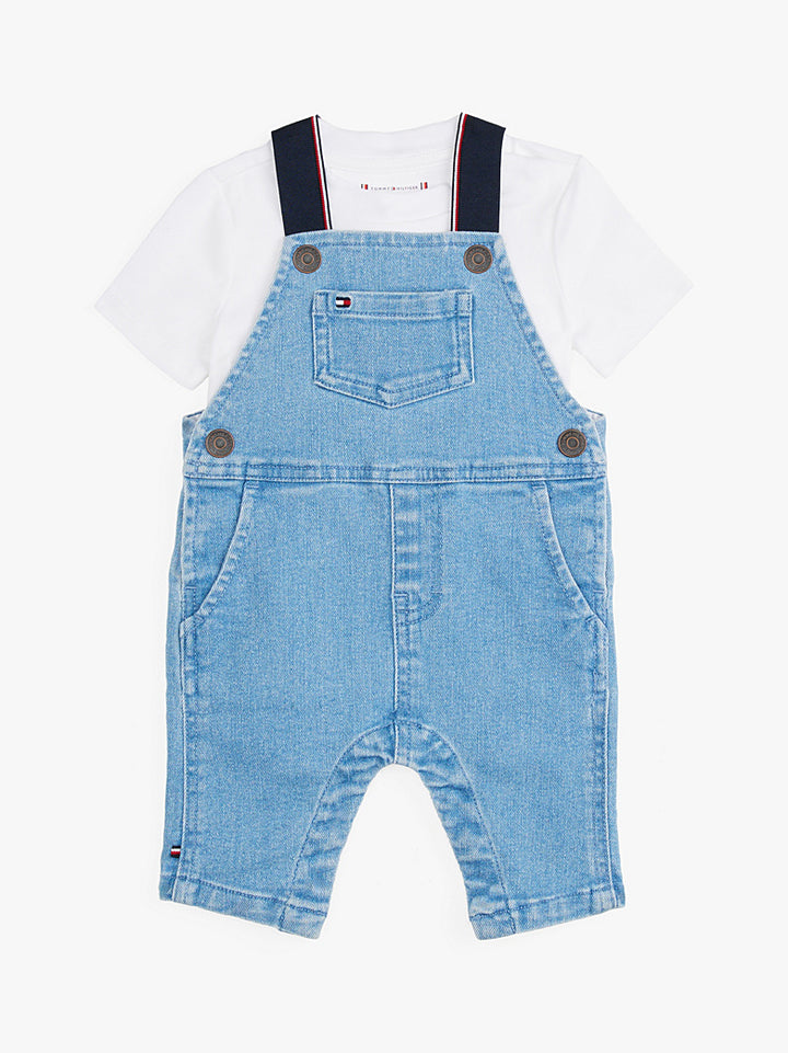 TOMMY HILFIGER BEBE NIÑO CONJ DE OVEROL DENIM 2PK