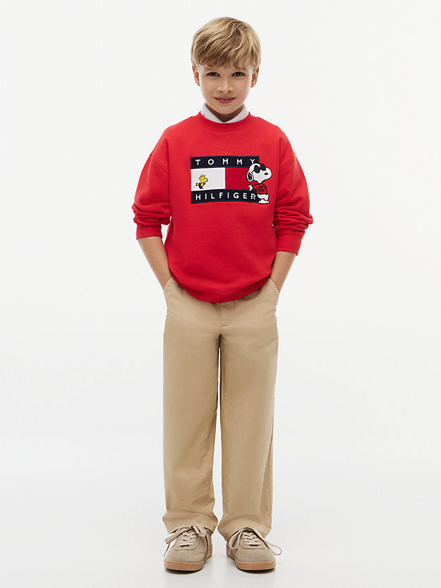 TOMMY HILFIGER ABRIGO PEANUTS CREW NECK RED GLARE