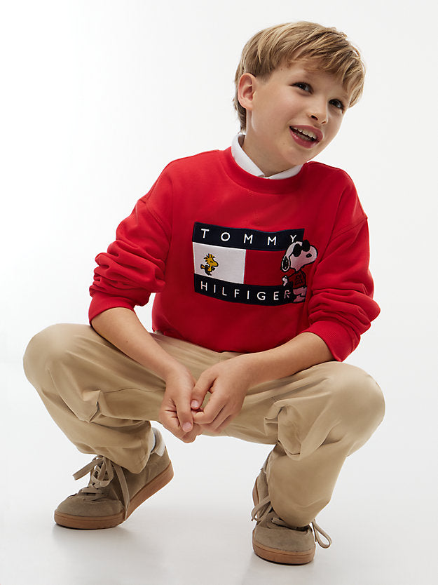 TOMMY HILFIGER ABRIGO PEANUTS CREW NECK RED GLARE