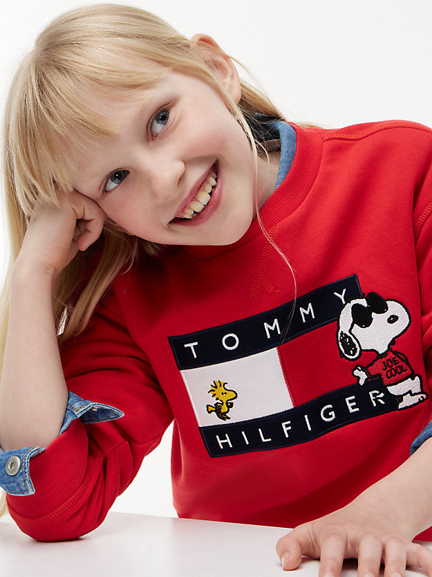 TOMMY HILFIGER ABRIGO PEANUTS CREW NECK RED GLARE