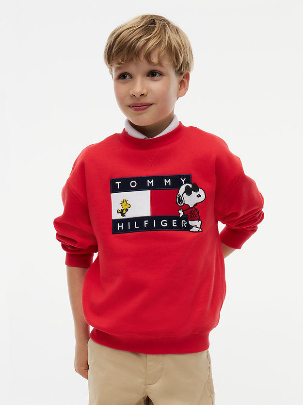 TOMMY HILFIGER ABRIGO PEANUTS CREW NECK RED GLARE