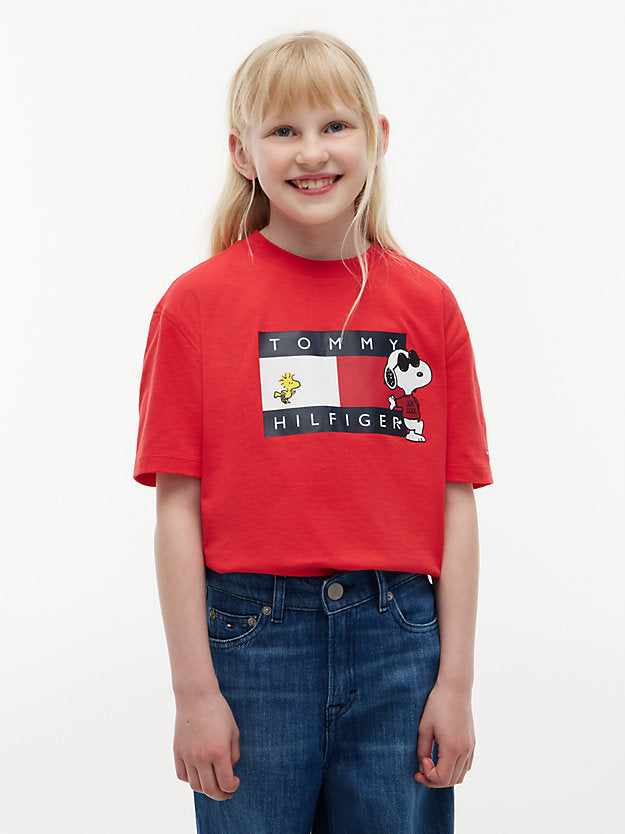 TOMMY HILFIGER TSHIRT PEANUTS GRAPHIC RED GLARE