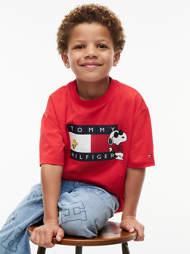 TOMMY HILFIGER TSHIRT PEANUTS GRAPHIC RED GLARE