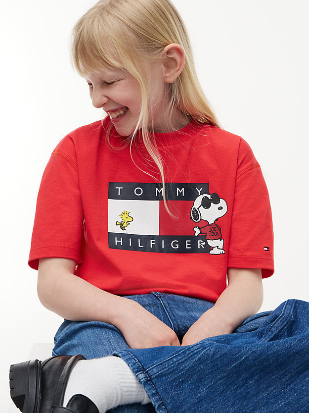 TOMMY HILFIGER TSHIRT PEANUTS GRAPHIC RED GLARE