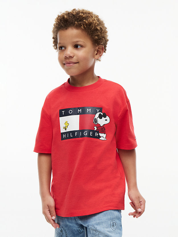 TOMMY HILFIGER TSHIRT PEANUTS GRAPHIC RED GLARE