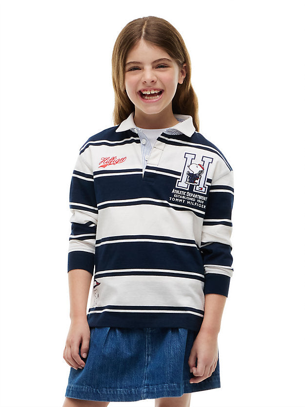 TOMMY HILFIGER POLO PEANUTS RUGBY DARK BLUE/OFF WHITE STRIPES
