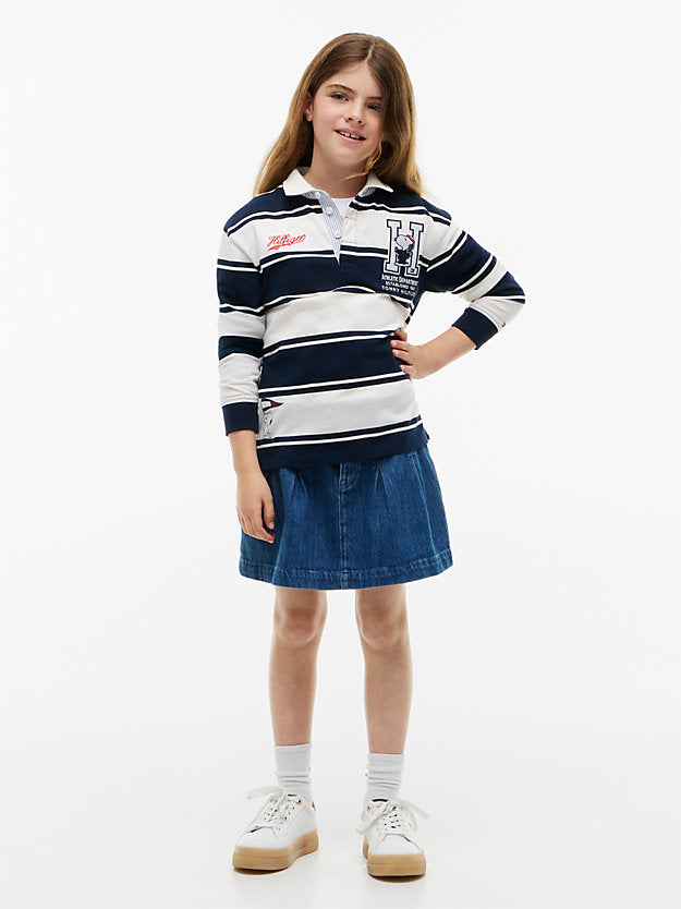 TOMMY HILFIGER POLO PEANUTS RUGBY DARK BLUE/OFF WHITE STRIPES