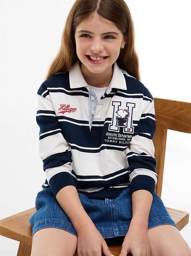 TOMMY HILFIGER POLO PEANUTS RUGBY DARK BLUE/OFF WHITE STRIPES