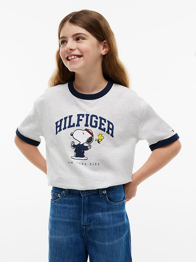 TOMMY HILFIGER TSHIRT PEANUTS RINGER GREY HEATHER