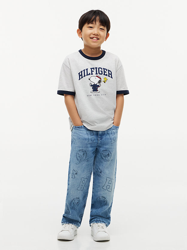 TOMMY HILFIGER TSHIRT PEANUTS RINGER GREY HEATHER
