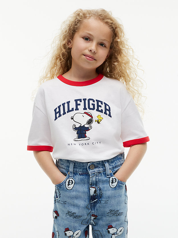 TOMMY HILFIGER TSHIRT PEANUTS RINGER WHITE