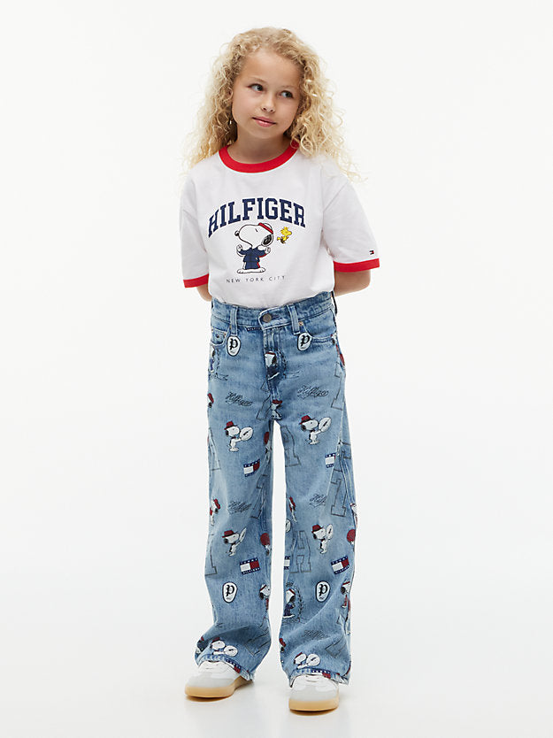 TOMMY HILFIGER TSHIRT PEANUTS RINGER WHITE