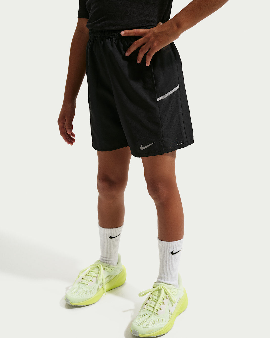 NIKE NIÑO SHORT K NK DF MILER BLACK/SILVER