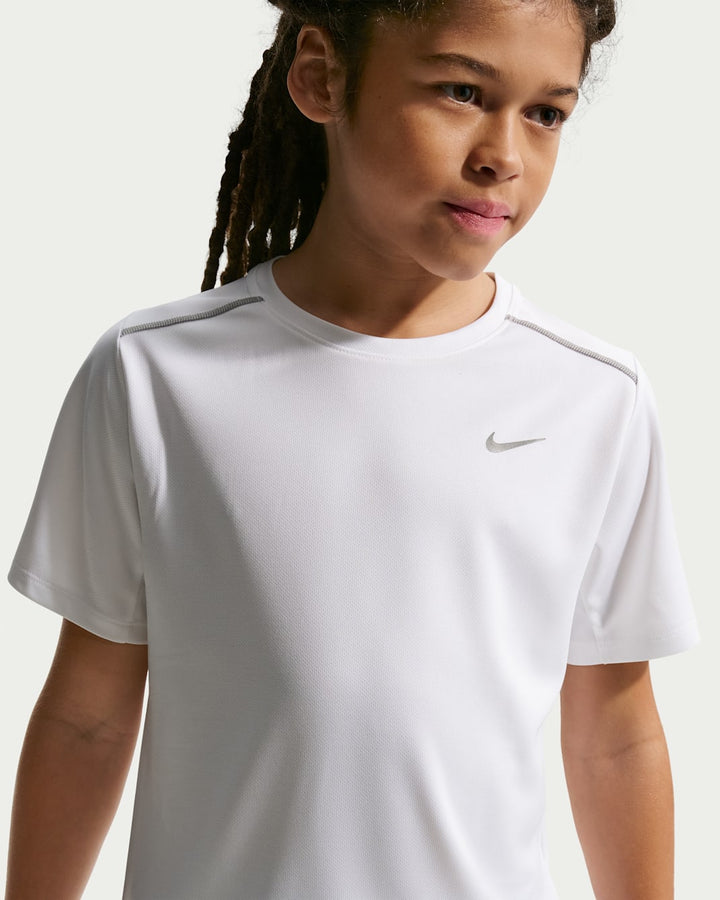 NIKE NIÑO TSHIRT K NK DF MILER M/C WHITE/SILVER